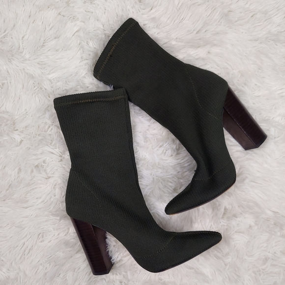 Steve Madden Shoes - Steve Madden Siene Olive Green Sock Bootie